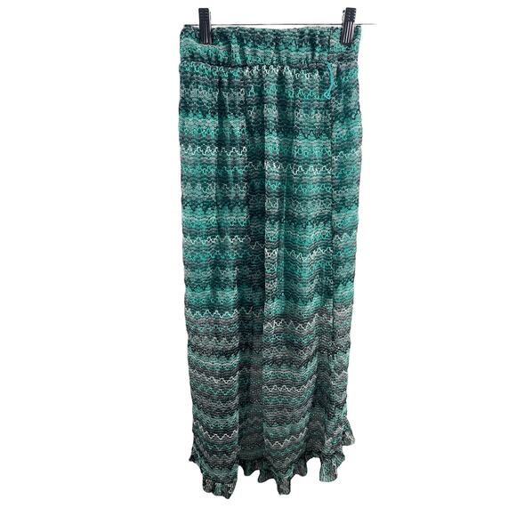 Xhilaration Blue Gray Chevron Striped Knit High Low Skirt Junior's Size XS (1) - Picture 3 of 4